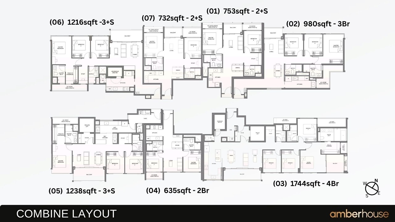 Amber House combined layout and unit plan